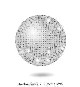 Vector grey mosaic sphere isolated on white background