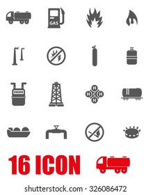Vector grey natural gas icon set. 