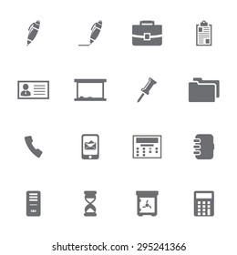 Vector grey notes icons set on white background