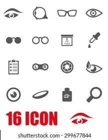 Vector Grey Optometry Icon Set