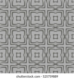 Vector Grey Ornamental Seamless Line Pattern. Endless Texture. Oriental Geometric Ornament