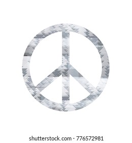 Vector Grey Pacifist Sign Isolated on White Background