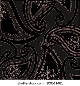 Vector grey paisley background