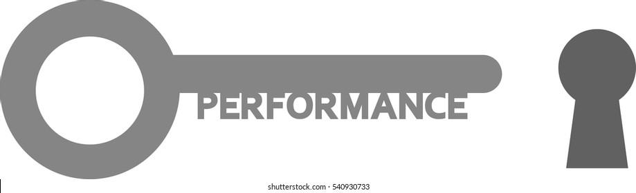 Vector grey performance key and keyhole.