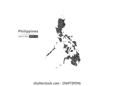 Vector grey Philippines map on white background