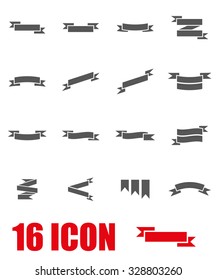 Vector grey ribbon icon set
