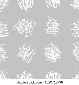 Vector grey seamless pattern with ink splash, blot and brush stroke spot spray smudge, spatter, splatter, drip, drop, ink smudge smears Grunge textured elements design background.