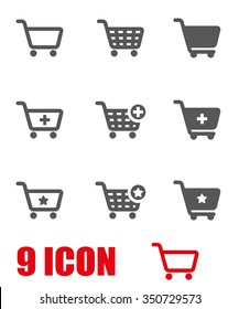 Vector Grey Shopping Cart Icon Set.