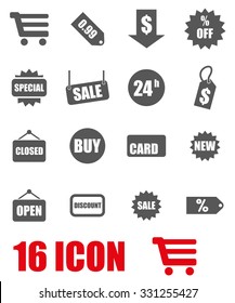 Vector grey shopping icon set. 