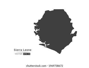 Vector grey Sierra Leone map on white background