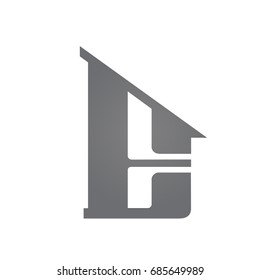 Vector Grey Single Letter E Real Estate Logo