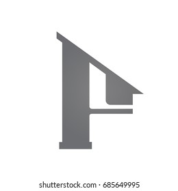Vector Grey Single Letter F Real Estate Logo