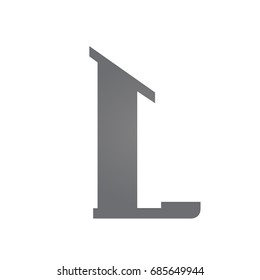 Vector Grey Single Letter L Real Estate Logo