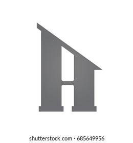Vector Grey Single Letter A Real Estate Logo