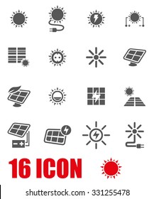 Vector grey solar energy icon set