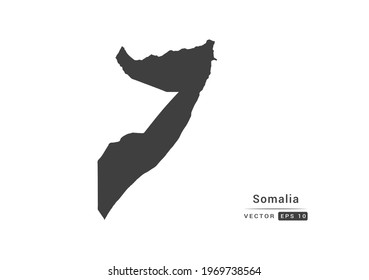 Vector grey Somalia map on white background