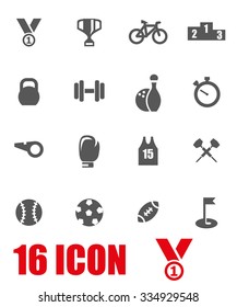 Vector grey sport icon set.