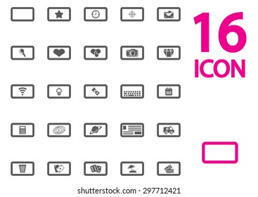 Vector grey tablet icon set ob white background