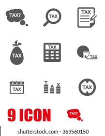 Vector grey tax icon set