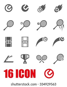 Vector grey tennis icon set.