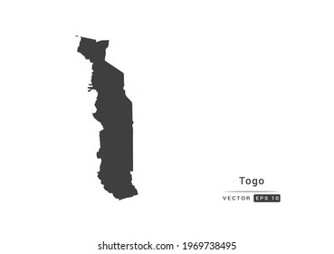 Vector grey Togo map on white background