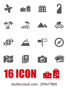 Vector grey travel icon set
