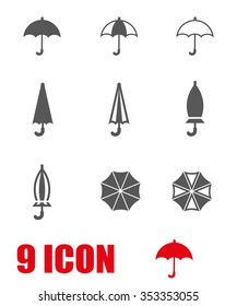 Vector grey umbrella icon set