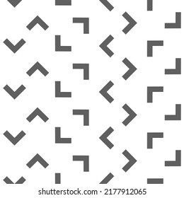 Vector. Grey and white abstract ethnic seamless pattern. Background of angle brackets. Mosaic. Design of packaging paper, textile printing, web design, cover, advertising and typographic products.