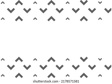 Vector. Grey and white abstract ethnic background. Pattern of angle brackets. Frame with copy space for text. Background design for advertising and typographic products.