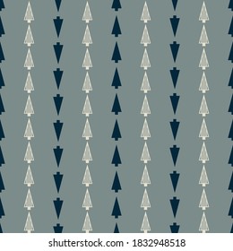 Vector grey white Christmas trees seamless pattern