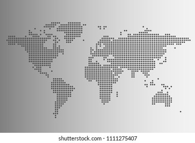 Vector of Grey World Map in Dotted Style