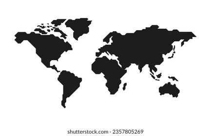 Vektorgraue Weltkarte auf weißem Hintergrund