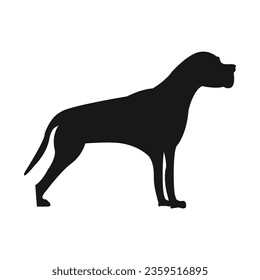 Vector greyhound silhouette. english big happy dog, vector icon