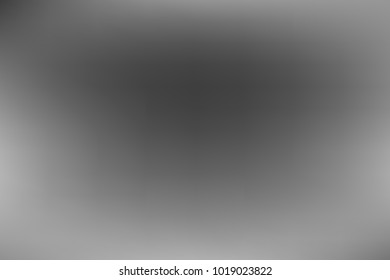 Vector greyscale blurred background. Monochrome defocused black and white smoky banner. Grayscale gradient. Grey or silver abstract backdrop. Blurry unfocused studio light, mist or fog illustration.