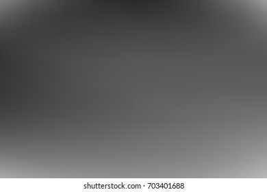 Vector greyscale blurred background. Monochrome defocused black and white smoky banner. Grayscale gradient. Grey or silver abstract backdrop. Blurry unfocused studio light, mist or fog illustration. 