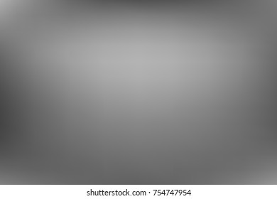 Vector greyscale blurred background. Monochrome defocused black and white smoky banner. Grayscale gradient. Grey or silver abstract backdrop. Blurry unfocused studio light, mist or fog illustration.