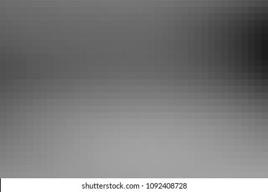 Vector greyscale blurred horizontal cover. Monochrome defocused black and white unfocused tiles banner. Gray scale gradient mosaic background. Grey or silver abstract blurry checked illustration.