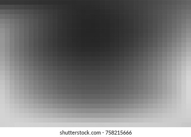 Vector greyscale blurred horizontal cover. Monochrome defocused black and white unfocused tiles banner. Gray scale gradient mosaic background. Grey or silver abstract blurry checked illustration.