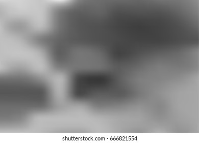 Vector greyscale blurry background. Funky hipster trendy abstract unfocussed misty black and white wallpaper. Gray scale gradient illustration. Smooth blurred gradient. Moire glitch effect.