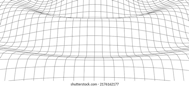 Vector grid. 3d perspective background. Wireframe mesh. Vector technology background.
