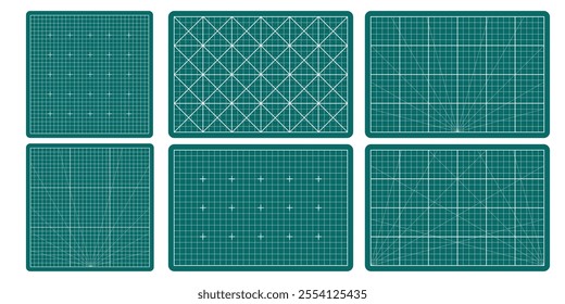 Vector grid blueprint paper background. Wireframe texture for architecture, notes, and tech projects. Includes metric cutting mat scale design.