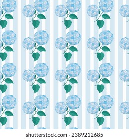 Vector grid with hydrangea illustration, pattern