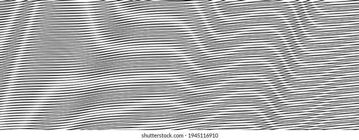 Vector grid linear abstract monochrome wavy texture with moire shimmery effect. Calm grey web background saver, mobile apps, business card, page, image of blog, books, site.