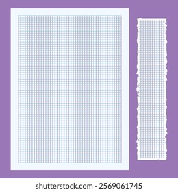 Vector grid Note Paper Set. Graph paper background Royalty free.