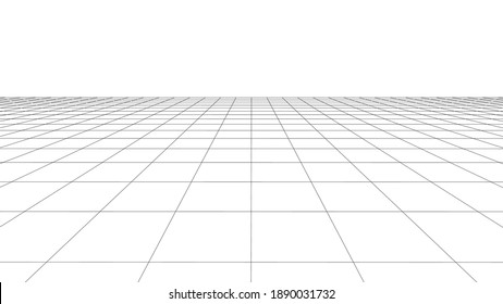 Vector grid. Perspective tile of lines. Detailed vector illustration.