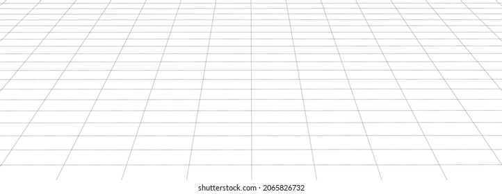 Vector grid. Perspective tile of lines. Detailed vector illustration.