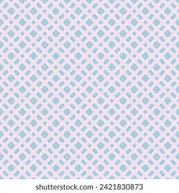 Vector grid seamless pattern. Abstract geometric minimal texture with rounded shapes, mesh, lattice, grill, net. Simple checkered background. Soft pink and turquoise color. Elegant repeated geo design