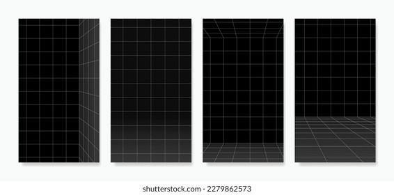 Vector grids with accurate lines on a dark background. Perfect for vertical background, ads, banners, and posters.