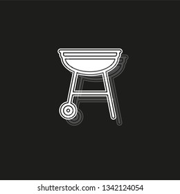 vector grill bbq menu icon, cooking meat - hot food steak symbol, picnic sign
