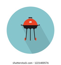 vector grill icon. Flat illustration of barbecue. barbeque food isolated on white background. outdoor picnic sign symbol